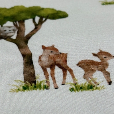 Jersey | Waldtiere Reh Eichhörnchen Fuchs | ecru